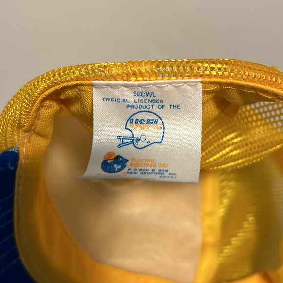 Vintage 1982 USFL Oakland Invaders Truckers Mesh Yellow and Blue Hat SnapBack OS - Picture 8 of 8